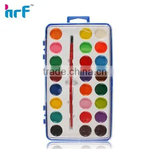 Large 24 Color Round Water Color Paint With Art Brush thumbnail-1