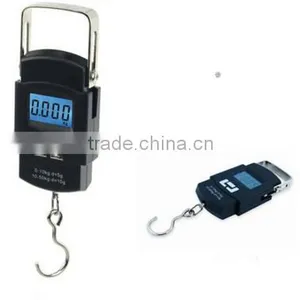 50kg Double Precision Black Electronic Luggage Scale Belt/hook Blue Backlight Lcd thumbnail-3