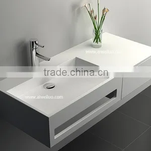 Modern Acrylic Solid Surface Wall Hung Wash Basin,Solid Stone Resin Wash Basin thumbnail-5
