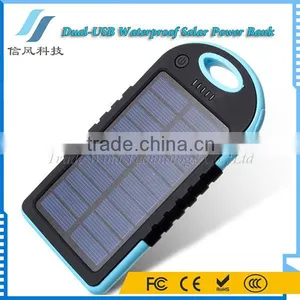 3000mAh Dual USB Portable Waterproof Solor Charger Power Bank for IPhone for Android Smartphone for IPad thumbnail-2