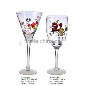 Hand Painted Wine Glass thumbnail-1