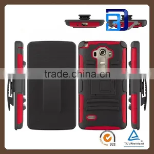 Best Quality Combo Heavy Duty Hybrid Rugged Rubber Belt Case Armor Case For LG G4 Vista Factory Price thumbnail-1