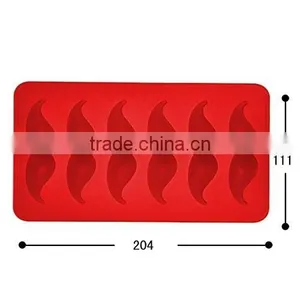 Mustache Shaped Ice Cube Tray 6 Cavities Silicone Ice Molds thumbnail-2