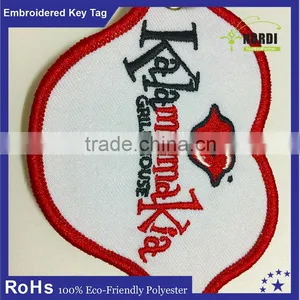 Promotion Cheap Custom id Embroidery Fabric Keychain thumbnail-3