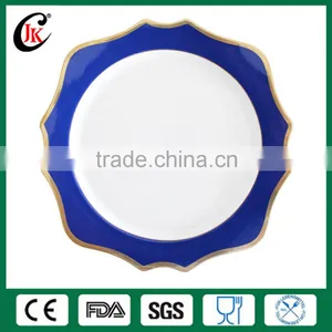 Elegant Rimmed Gold Ceramic Charger Plate for Wedding thumbnail-5