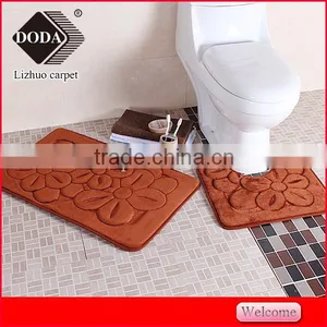Microfiber Flannel Embossed Non Slip Pvc Backing Contour Bath Rug thumbnail-2