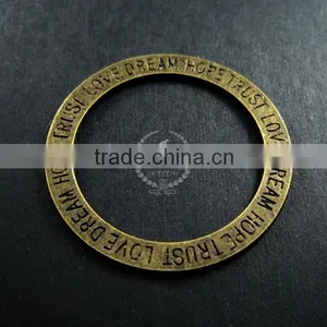 35mm Vintage Style Bronze Plated Alloy Round Circle Hope Trust Love Dream Engraved Pendant Charm DIY Supplies 1810203 thumbnail-1