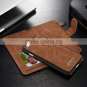 Geniue Leather Wallet Phone Case Stand With Card Slot and Zipper for Samsung Galaxy S6/S6 Edge/S7/S7 Edge/Note5 thumbnail-4