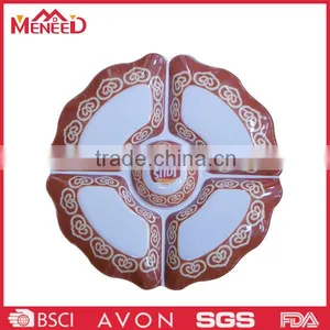 5 Sections Hotel Use Melamine Snake Plate/devided Plate thumbnail-1