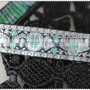 Wholesale 5.7cm Scalloped Shaped Fringe Trimming, Black Tassel Fringe, High-grade Jacquard Ribbon thumbnail-3