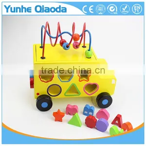 Shape Sorter and Bead Maze Truck - Pull Along Toy - Alphbet and Number Shape With Bead Maze on Top thumbnail-4