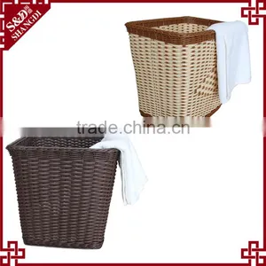 Handwoven Fashion Plastic Washing Basket for Hotel and Household Dirty Clothes thumbnail-1