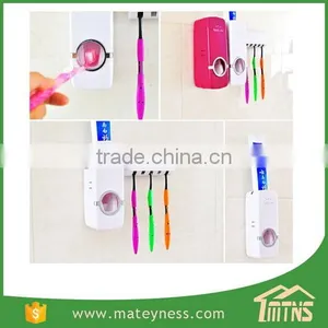5 Toothbrush Holder Wall Mount Stand and Automatic Toothpaste Dispenser thumbnail-1
