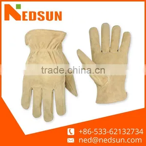 High Quality Cow Split Leather Safety Protective Driver Gloves thumbnail-1