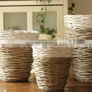 Hotsale Plastic Lined Wicker Baskets for Potted Plants Flower Plant Basket thumbnail-1
