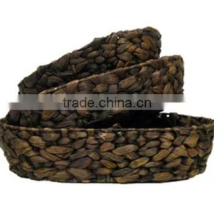 Woven Water Hyacinth Basket Tray thumbnail-1