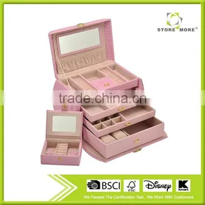 High Quality Fashion Case Gift Jewelry pu Leather Jewelry Case/ Custom Made Travel Jewelry Case thumbnail-1