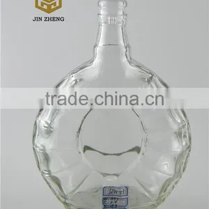 Flat Glass Whidkey Bottle 500ml With Embossment for Sale Made in China thumbnail-1