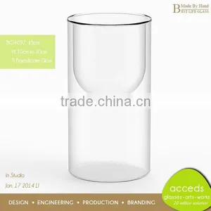 New Designed Tall Shaped Pyrex Glass Tube Candle Holder thumbnail-4