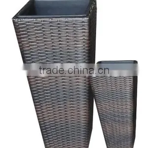 Outdoor Rattan Wicker Garden Flower Pots thumbnail-1