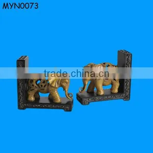 Hollow Decorative Elephant Animal Design Resin Book Ends thumbnail-1