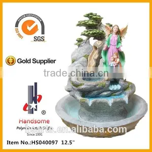 10 Inch New Design Holy Family Resin Small Decorative Indoor Water Fountain thumbnail-3
