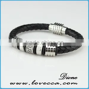 2015 Fashion Black Double Layer Thin Leather Bracelet Belt Buckle Bracelets With Rose Gold Clasp thumbnail-1