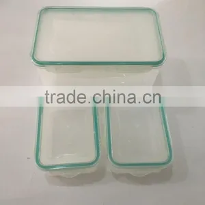 Set of 3 Rect Air-tight Container Plastic Food Storage Box thumbnail-2