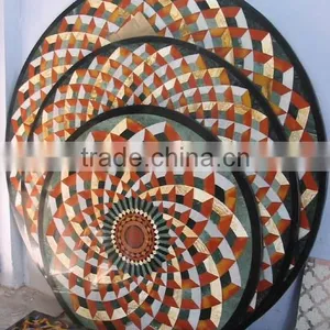 Mosaic Marble Inlay Coffee Table Top Antique Table Top thumbnail-1