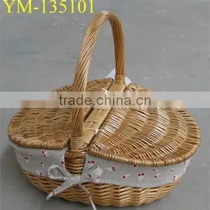 Oval Wicker Picnic Basket thumbnail-1