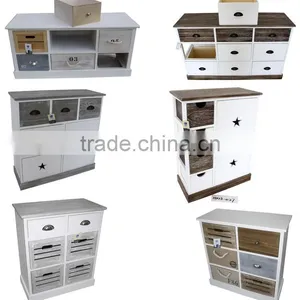 Household Wood Standing Cabinet Wood Shelf Organizer thumbnail-6