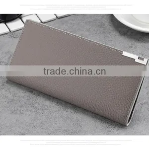 Wholesale New Men's Long Slim Wallet Card Wallet Multi Cross Pattern Wallet Purse thumbnail-4
