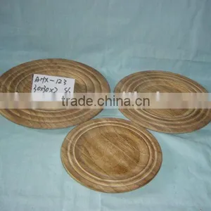 Round Wooden Serving Tray ,circular Plate thumbnail-1