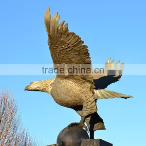 Bronze Foundry Outdoor Decoration Metal Craft Large Brass Eagle Statue thumbnail-1