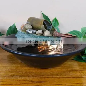 Soothing Balance Slate Tabletop Water Fountain With LED Light thumbnail-1