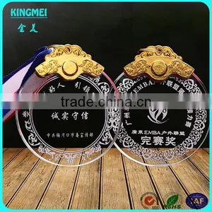 KM-XP09 2016 New Arrival Round Shape Small Glass Crystal Medal thumbnail-4