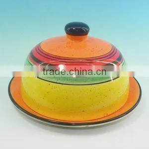 STRIPE CERAMIC BUTTER DISH thumbnail-1