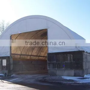 Domed Instant Storage Shelter , Warehouse Tent , Fabric Shelter Built on Knee Wall , Car Garage Tent thumbnail-1