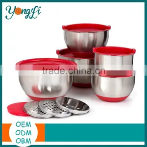 Hot Sales Eco-Friendly Non-Slip Mixing Silicon Stainless Steel Salad Bowl thumbnail-1