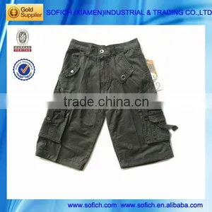 W1308 Stock Cheap Cotton 6 Pocket Cargo Shorts thumbnail-1