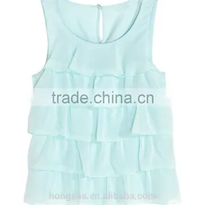2016 Children Little Girls Flowy Tiered Sleeveless Top HST8035 thumbnail-5