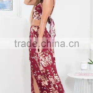 Latest Formal Skirt and Blouse Patterns for Ladies 2017 Summer Beach Fashion Two Piece Sets thumbnail-3