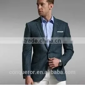 Hot-selling Suit Linen Blue Plaid Suit BSPS0578 thumbnail-1