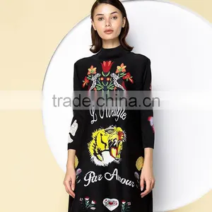 Factory Direct Women Colorful Printing Polyester Fabric Dresses thumbnail-5