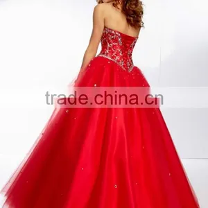 Newest Red Backless Matron Of Honor Dresses thumbnail-3