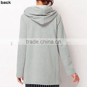 2016 Women Warm Fleece Fabric Full Zip Winter Coat With Hooded Knitted Women Cloth thumbnail-4