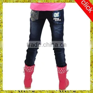 Wholesale Girl's Jeans Cheap Kids Jeans With Beautiful Pattern thumbnail-1