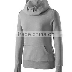 2018 High Quality Custom CVC Fleece New Design Fashion Blank Hooded Lady Hoody thumbnail-6