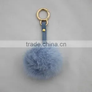 Myfur Bag Charm Heart Shaped Keychain Rex Rabbit Fur Pompons Rabbit Fur Keychain thumbnail-5