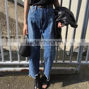 4831 Runwaylover Hot Sale Ladies Hipped Line Ripped Jeans thumbnail-1